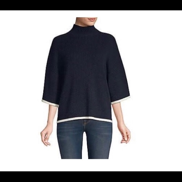 Frame Denim Sweaters - FRAME Tipped Mock Cashmere Sweater